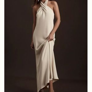 Ruby Twist Halter Satin Gown